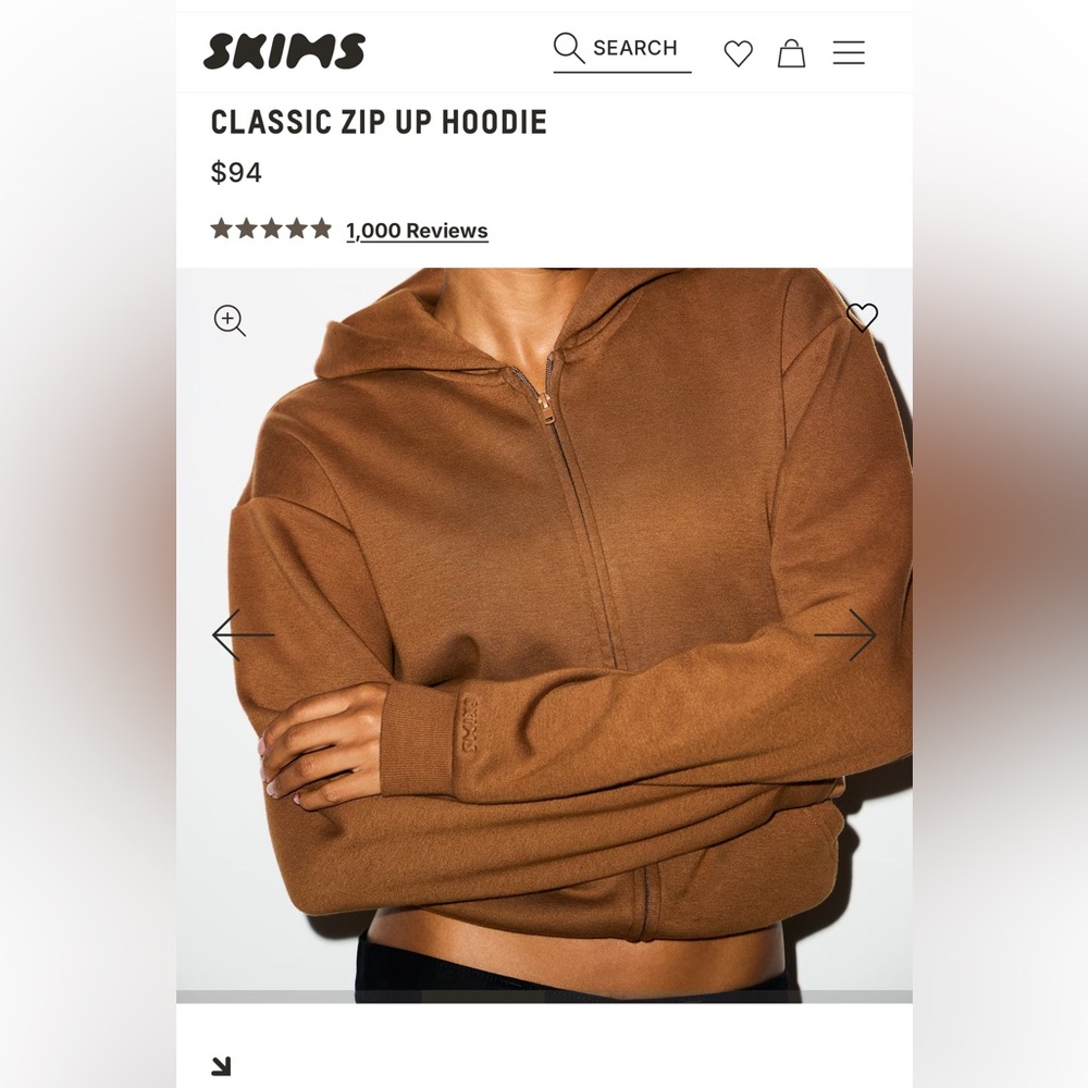 Skims classic Zip-Up Hoodie - Picture 1 of 9